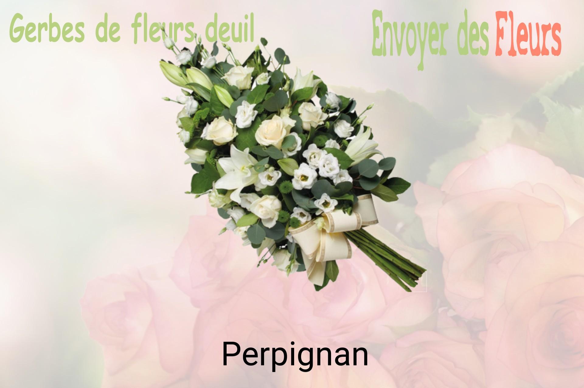 Gerbe de fleurs de deuil livrée à Perpignan